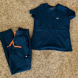 Figs Deep Reef High Waisted Yola pants and Catarina top XSP/XS